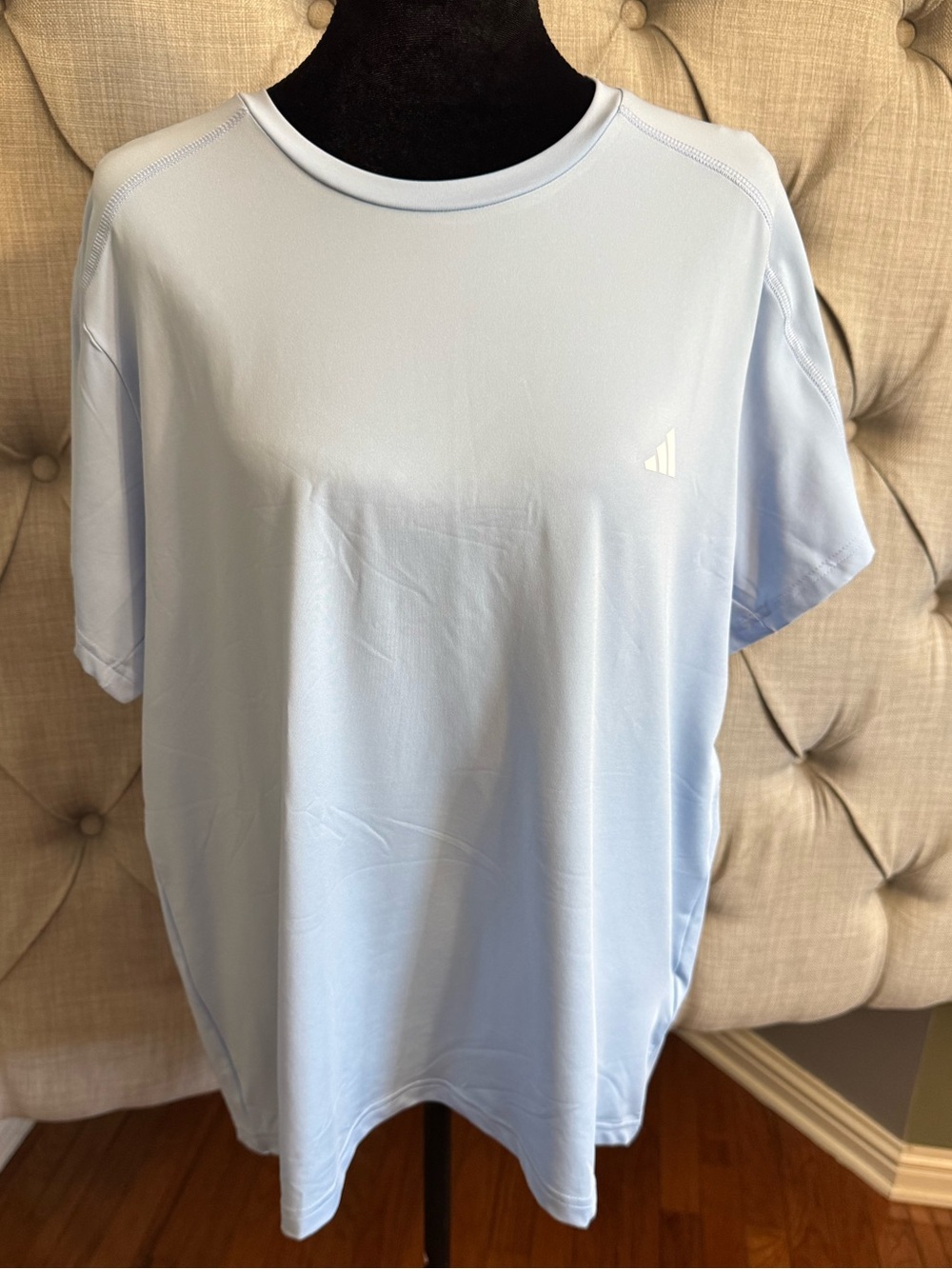 adidas Pale Blue Short Sleeve Athletic Tee
